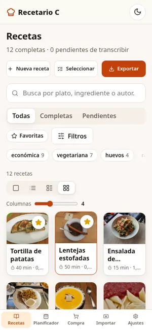 Lista en el móvil